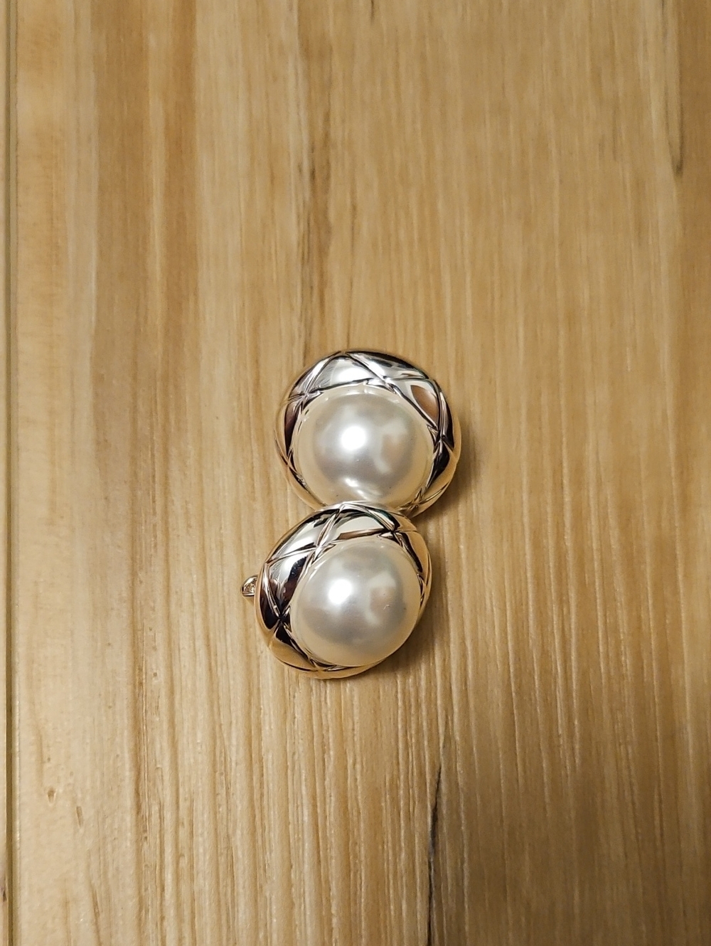 Classic Pearl Dome Earrings in White and Silver